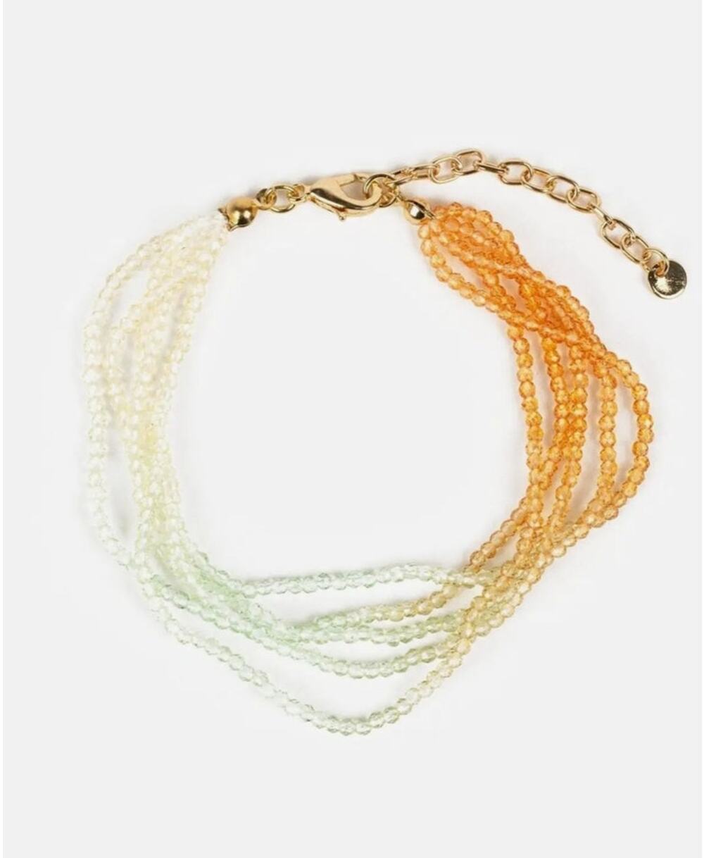 Neon Ombre Multi Layered Color Glass Bead Bracelet